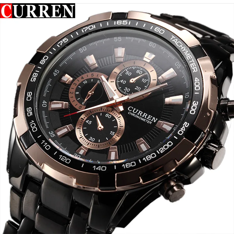 Curren Luxury Brand full stainless steel Gentleman