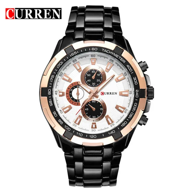 Curren Luxury Brand full stainless steel Gentleman