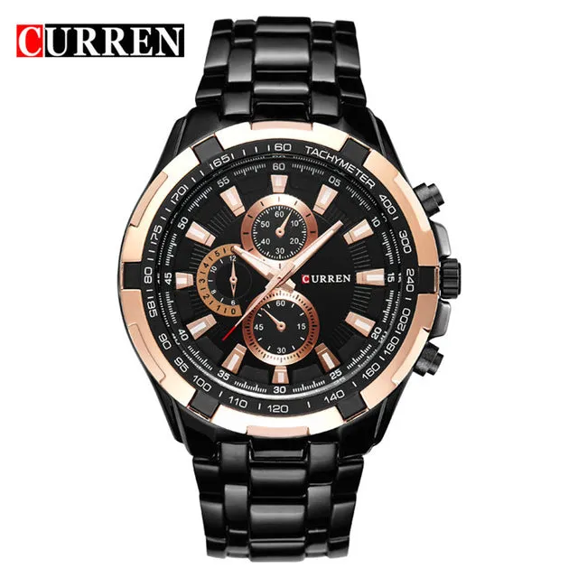 Curren Luxury Brand full stainless steel Gentleman