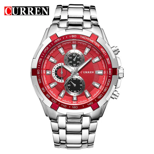 Curren Luxury Brand full stainless steel Gentleman
