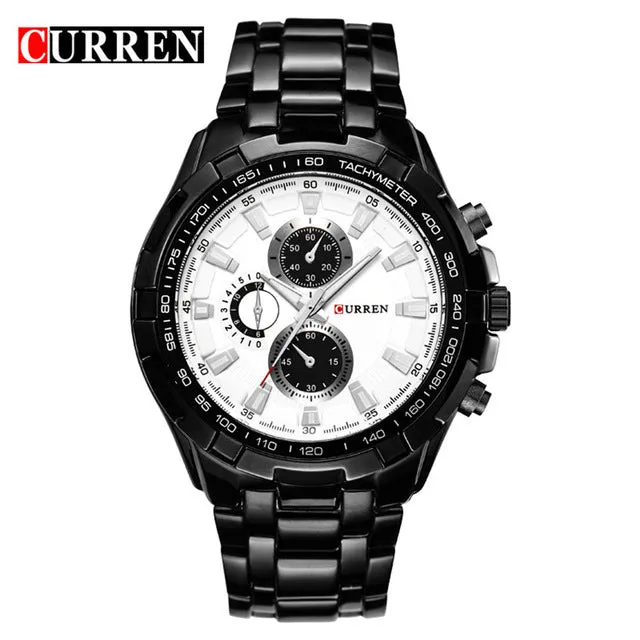 Curren Luxury Brand full stainless steel Gentleman