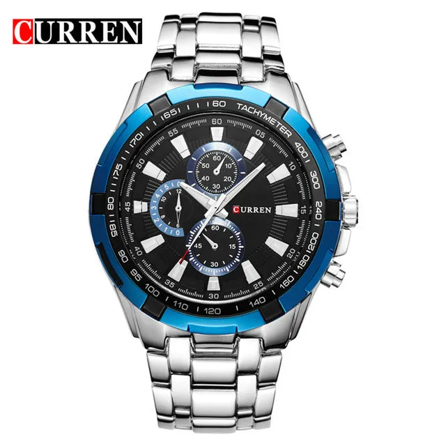 Curren Luxury Brand full stainless steel Gentleman