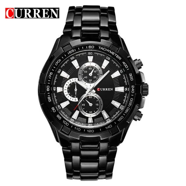 Curren Luxury Brand full stainless steel Gentleman