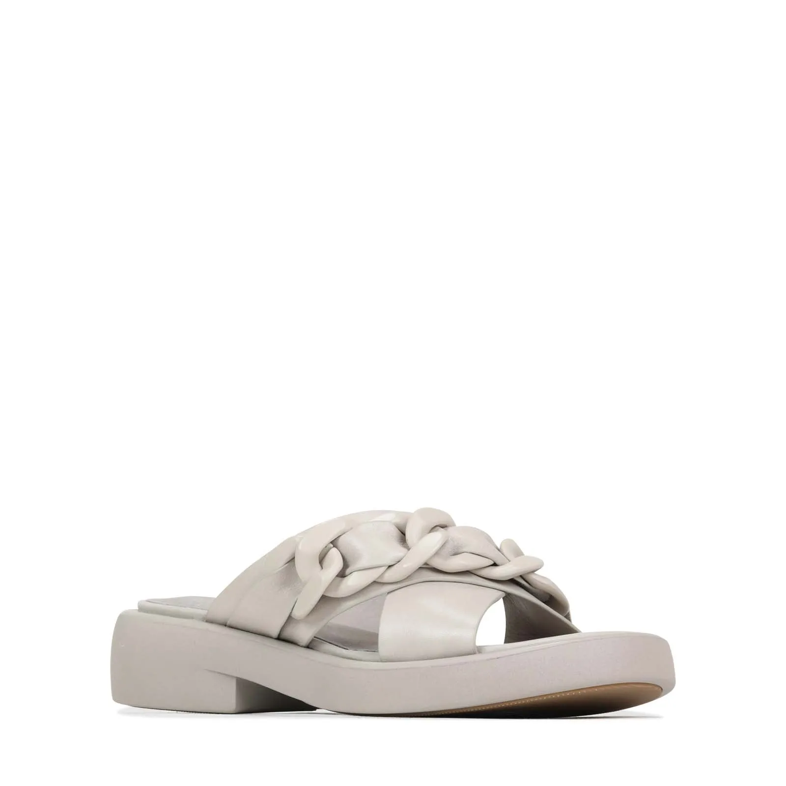 ELEASE LEATHER SLIDE HEEL SANDALS
