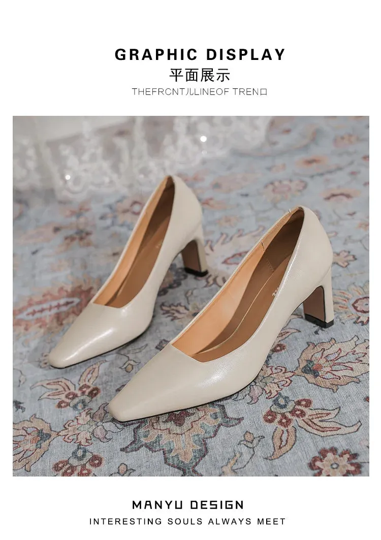Fashion Patent Leather Women's Pumps Square Toe Stripper Elegant Party Vintage Spring Ladies Shoes