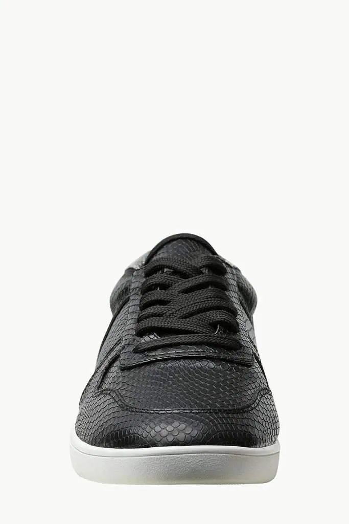 Faux Leather Lace Up Plimsolls