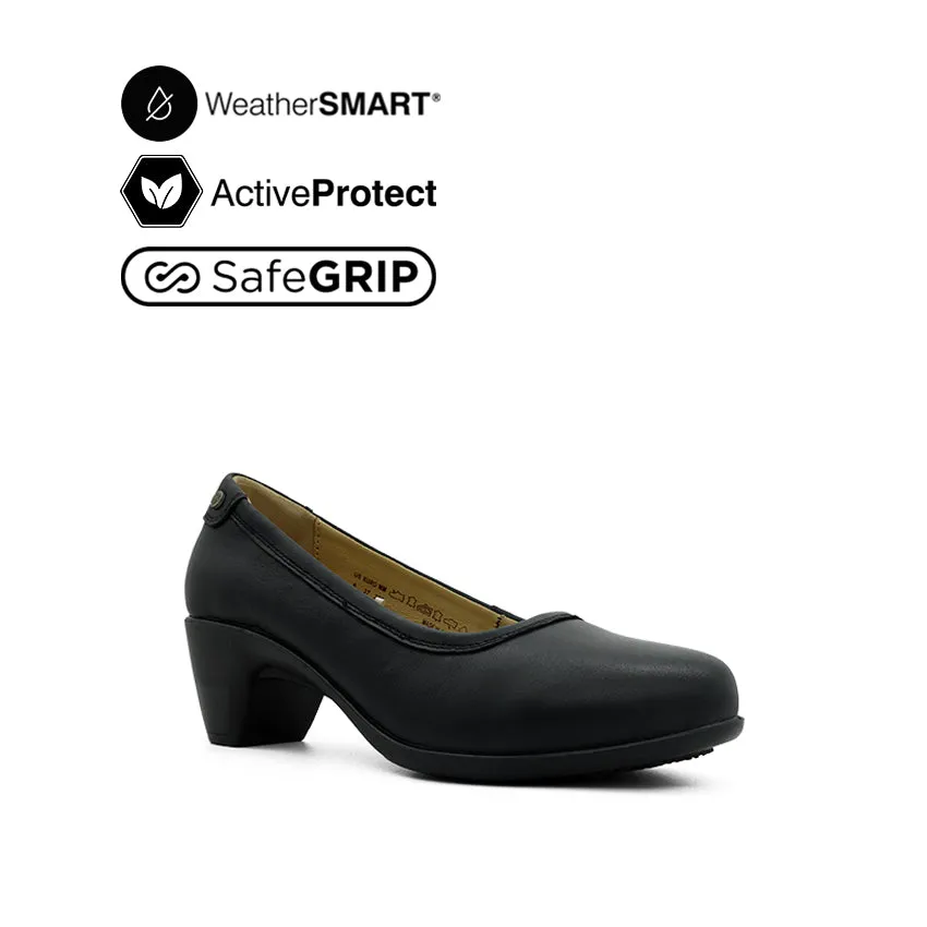Femi Pump Women's Casual Shoes - Black Leather Waterproof