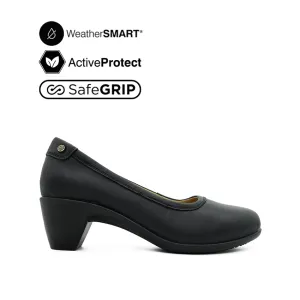 Femi Pump Women's Casual Shoes - Black Leather Waterproof