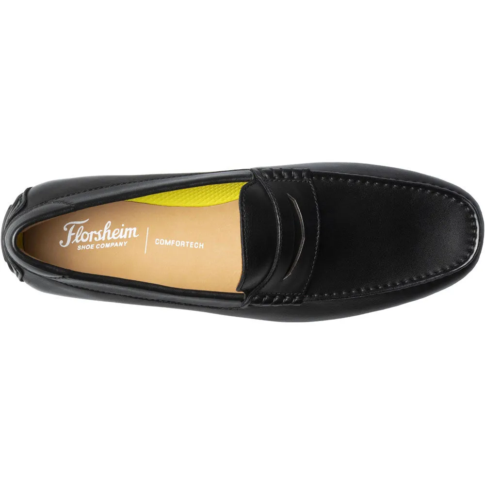 Florsheim Motor Smooth Moc Toe Penny Driver Black Men's Shoes