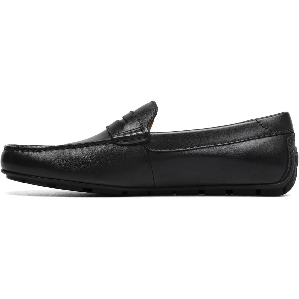 Florsheim Motor Smooth Moc Toe Penny Driver Black Men's Shoes