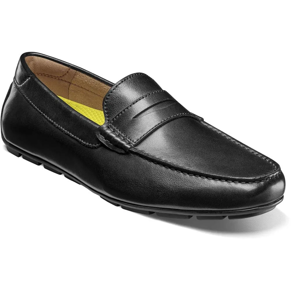 Florsheim Motor Smooth Moc Toe Penny Driver Black Men's Shoes