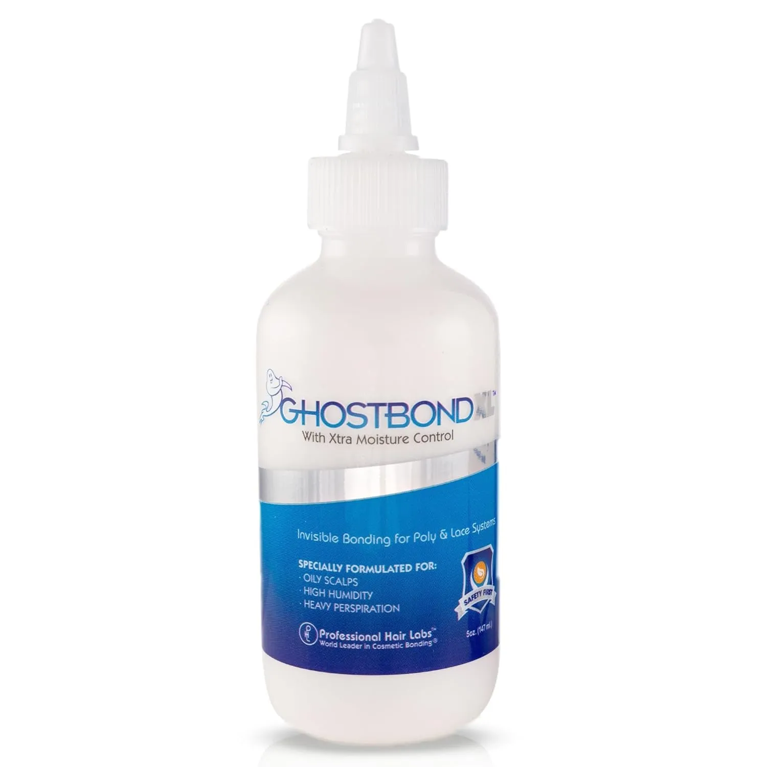 GHOSTBOND XL Hair Replacement Adhesive 1.3Oz- Invisible Wig Bonding Glue: Water & Oil-Resistant, Non-Toxic, Light Hold for Secure and Natural-Looking Poly and Lace Hairpiece, Wigs & Toupee Systems
