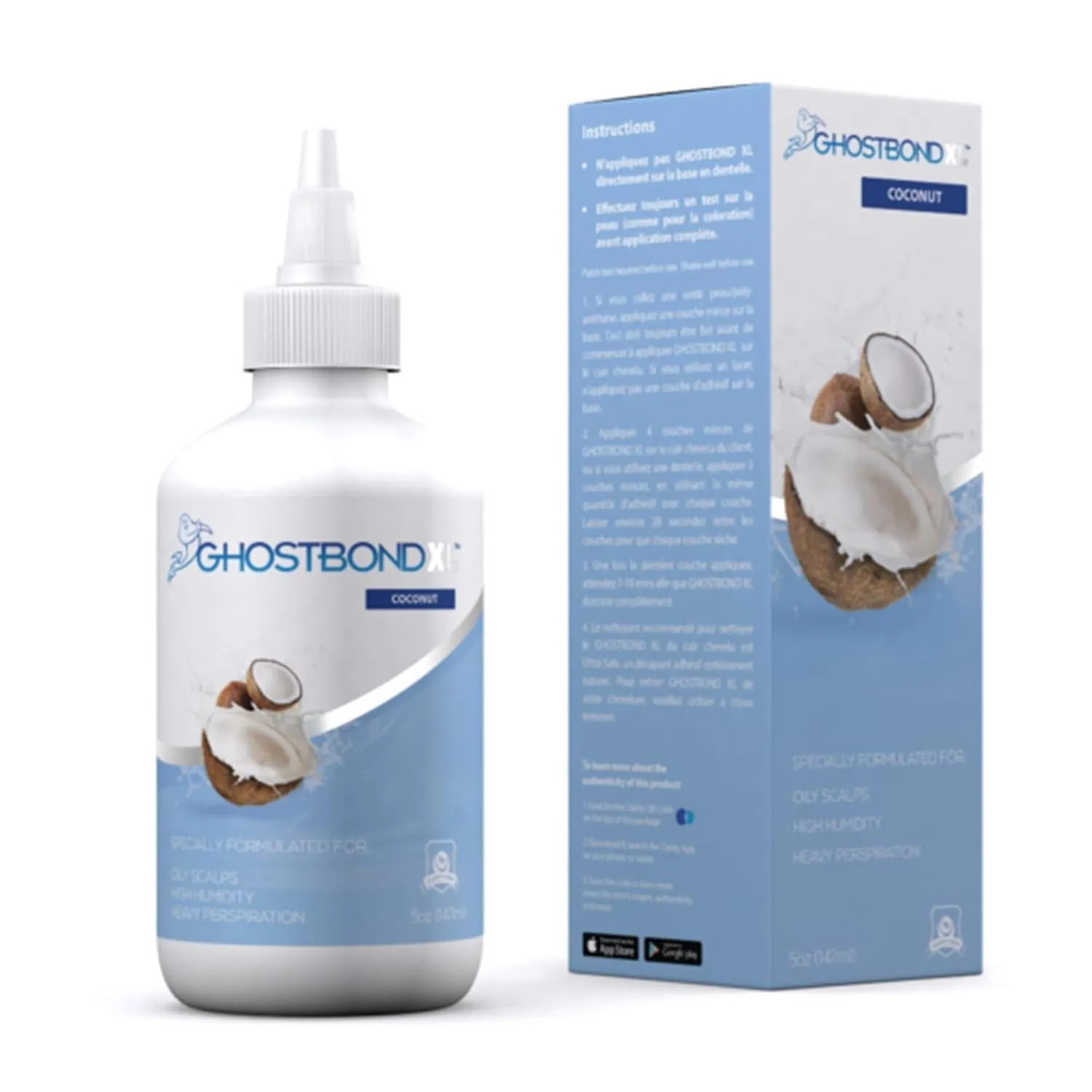 GHOSTBOND XL Hair Replacement Adhesive 1.3Oz- Invisible Wig Bonding Glue: Water & Oil-Resistant, Non-Toxic, Light Hold for Secure and Natural-Looking Poly and Lace Hairpiece, Wigs & Toupee Systems
