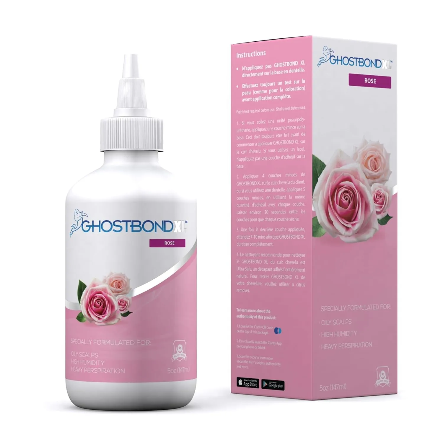 GHOSTBOND XL Hair Replacement Adhesive 1.3Oz- Invisible Wig Bonding Glue: Water & Oil-Resistant, Non-Toxic, Light Hold for Secure and Natural-Looking Poly and Lace Hairpiece, Wigs & Toupee Systems
