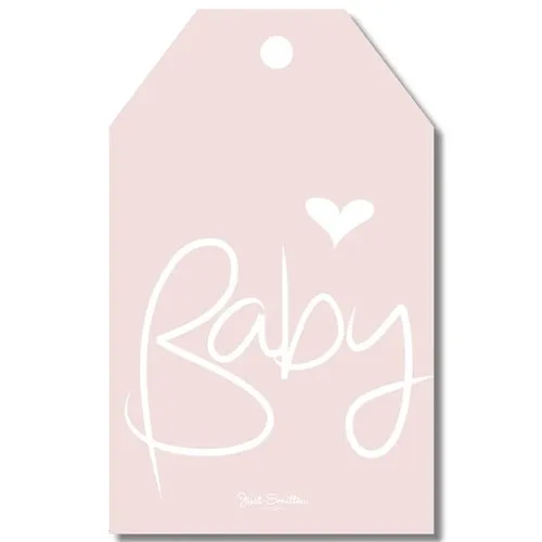 Gift Tag - Baby Script Blue
