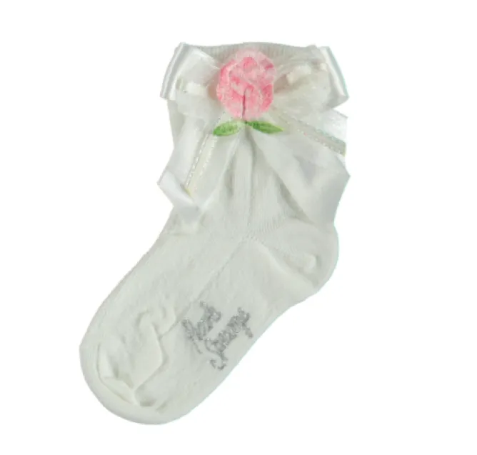 Girls Luxury White Cotton Socks