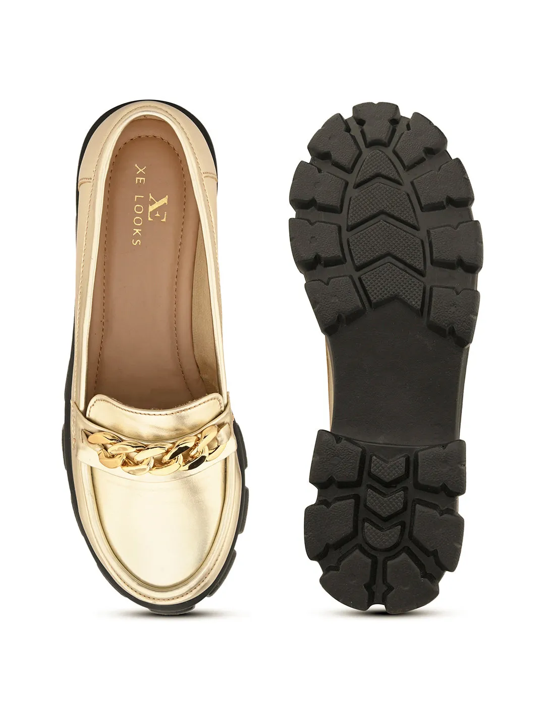 Glossy Chunky Sole Loafers