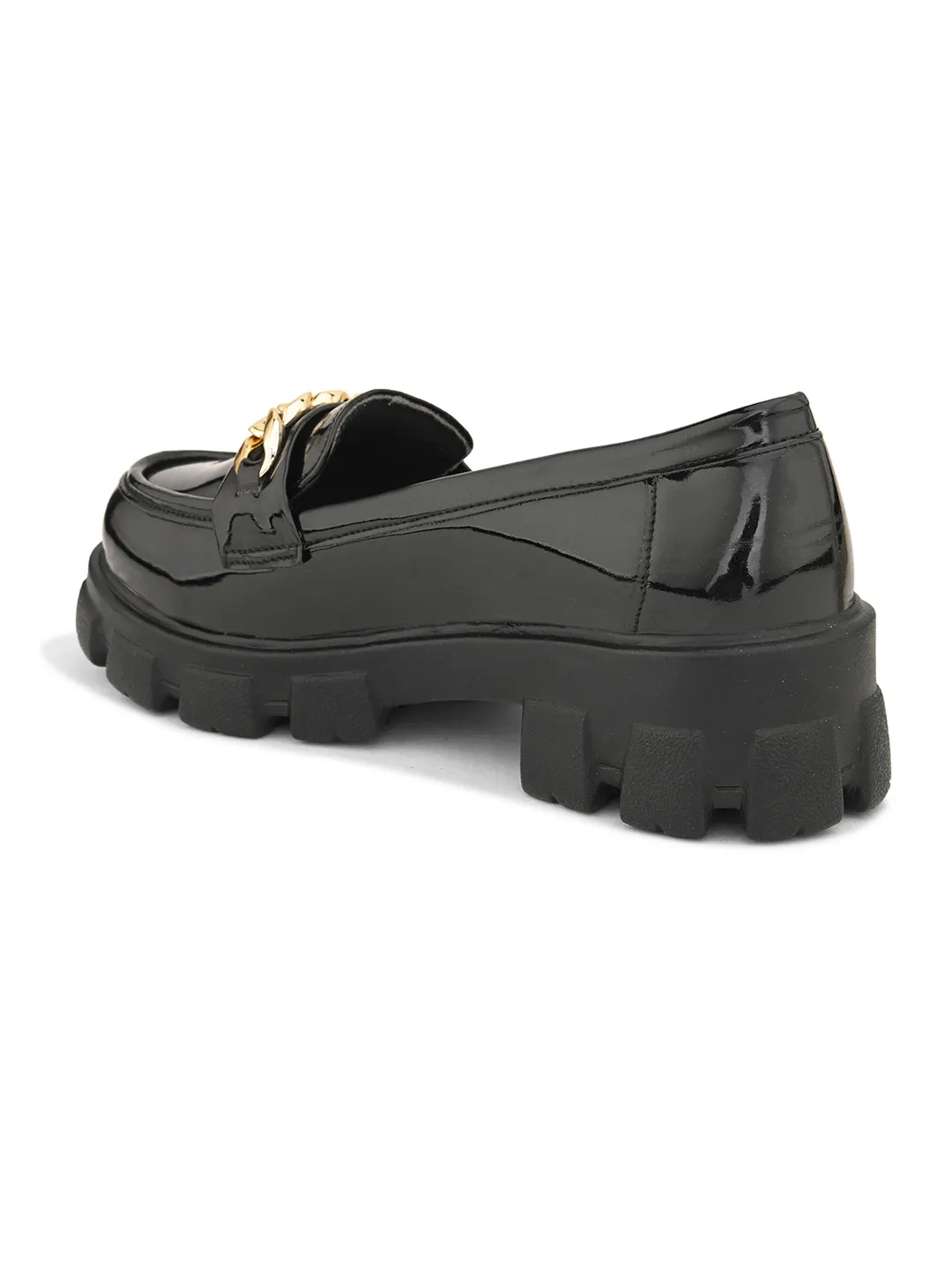 Glossy Chunky Sole Loafers