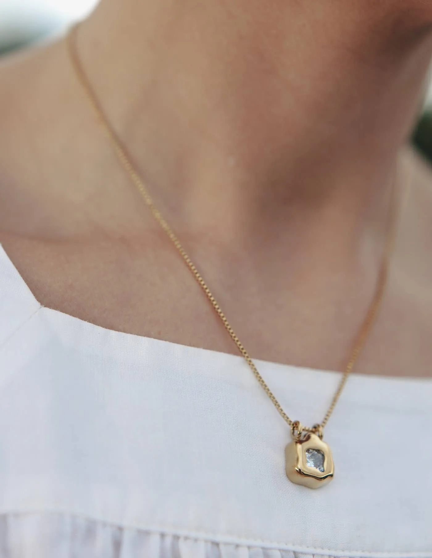 Gold Fluid Pendant Necklace, Waterproof
