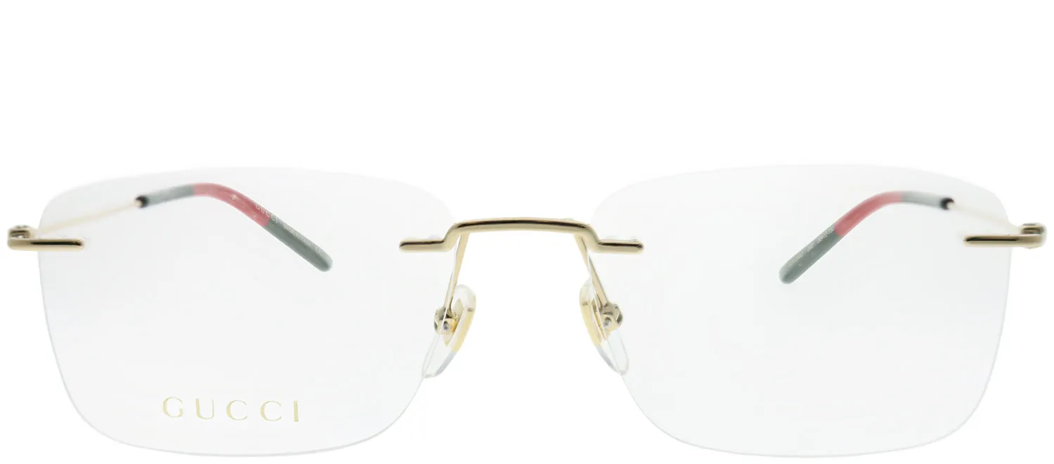 Gucci GG 0399O 002 Rimless Metal Gold Eyeglasses with Demo Lens