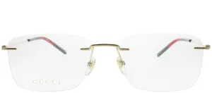Gucci GG 0399O 002 Rimless Metal Gold Eyeglasses with Demo Lens