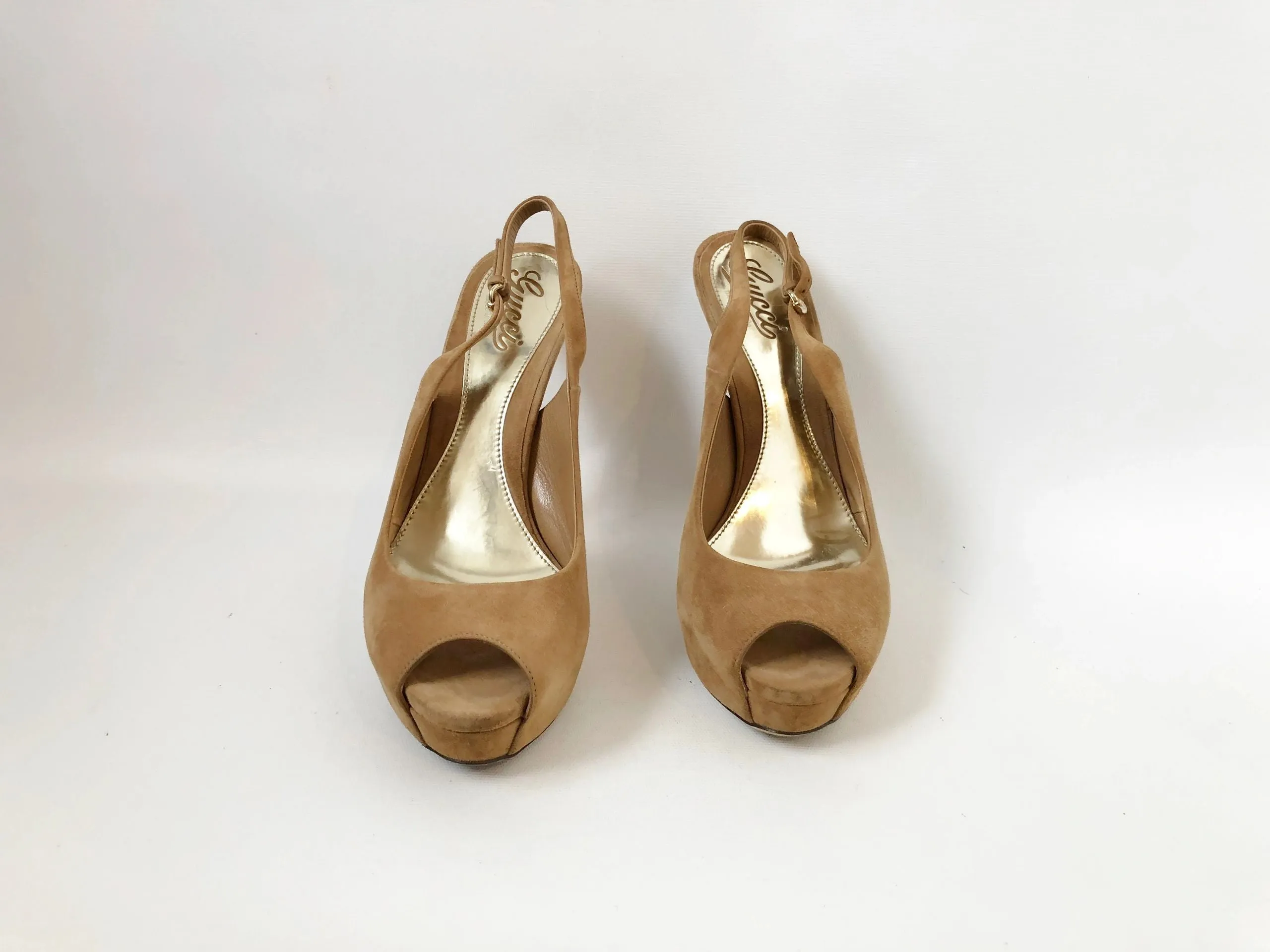 Gucci Peep Toe Platform Size 39.5 It (9.5 Us)