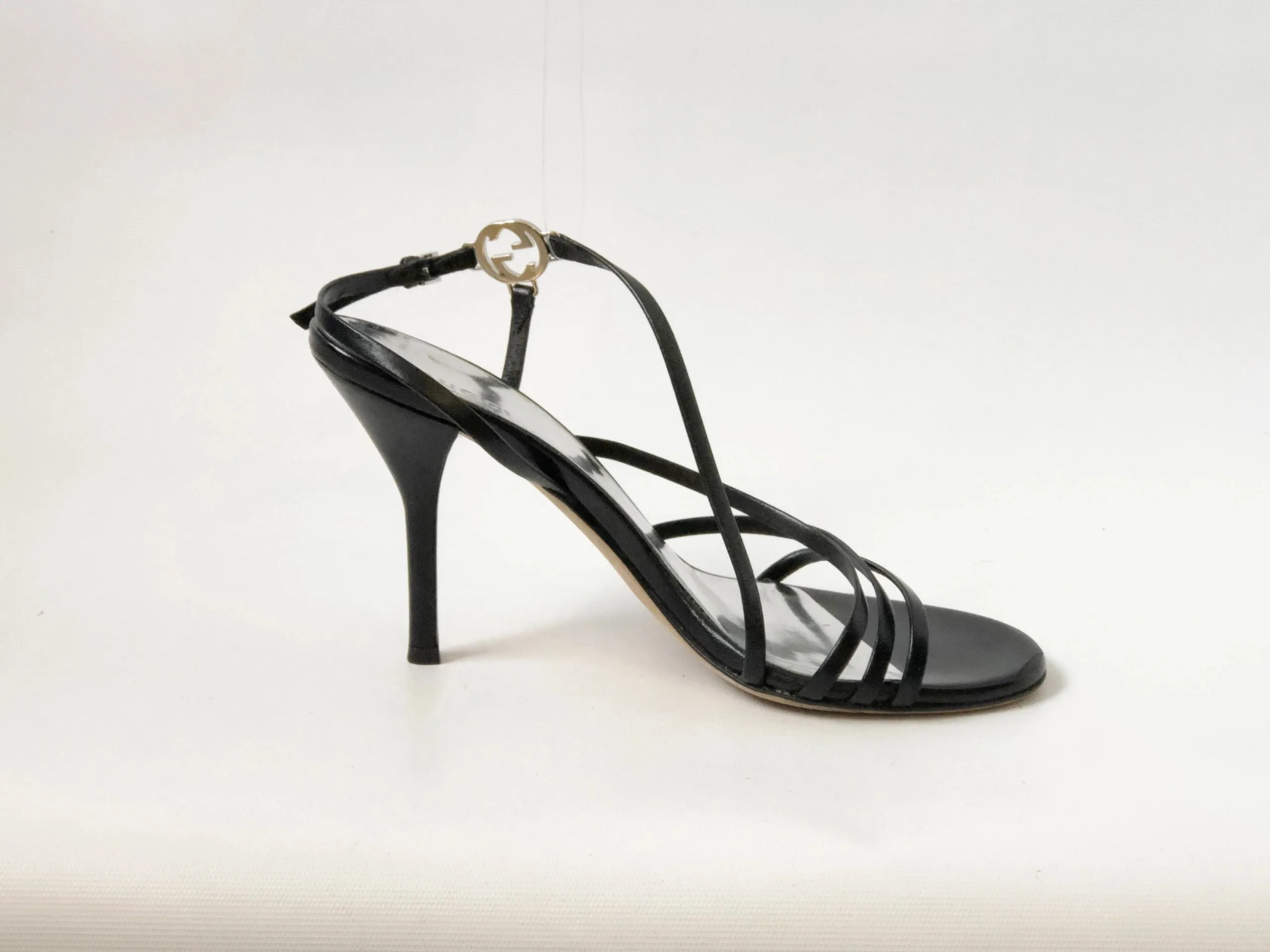 Gucci Strappy High-Heel Sandal Size 37.5 It (7.5 Us)