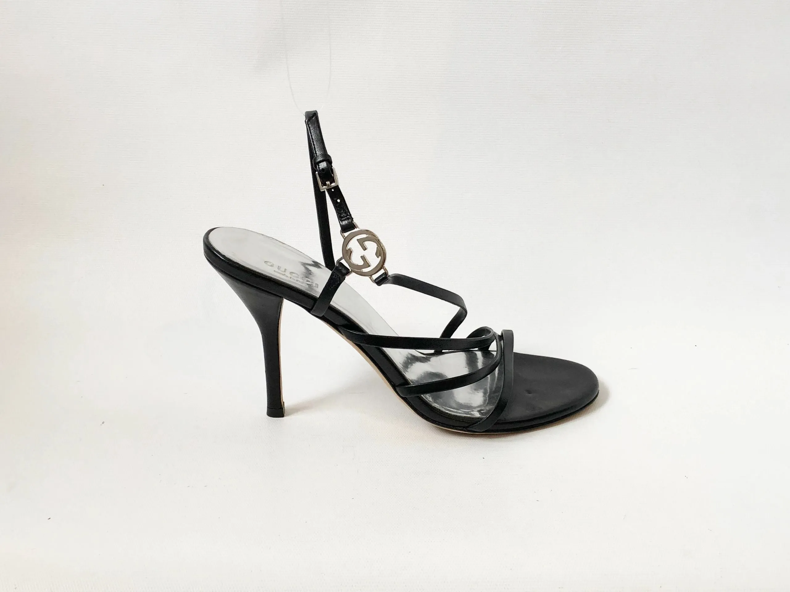 Gucci Strappy High-Heel Sandal Size 37.5 It (7.5 Us)
