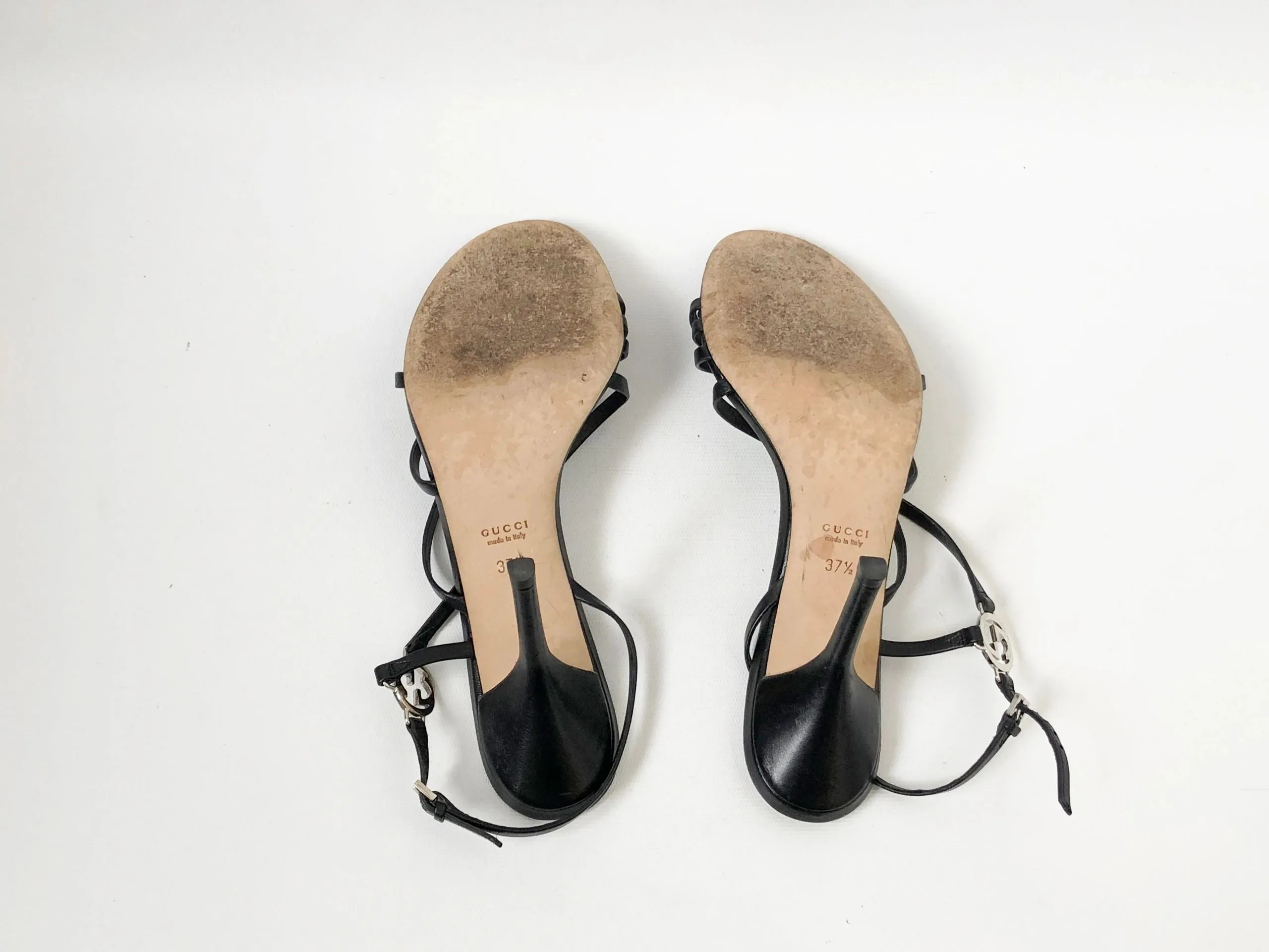 Gucci Strappy High-Heel Sandal Size 37.5 It (7.5 Us)