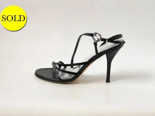 Gucci Strappy High-Heel Sandal Size 37.5 It (7.5 Us)