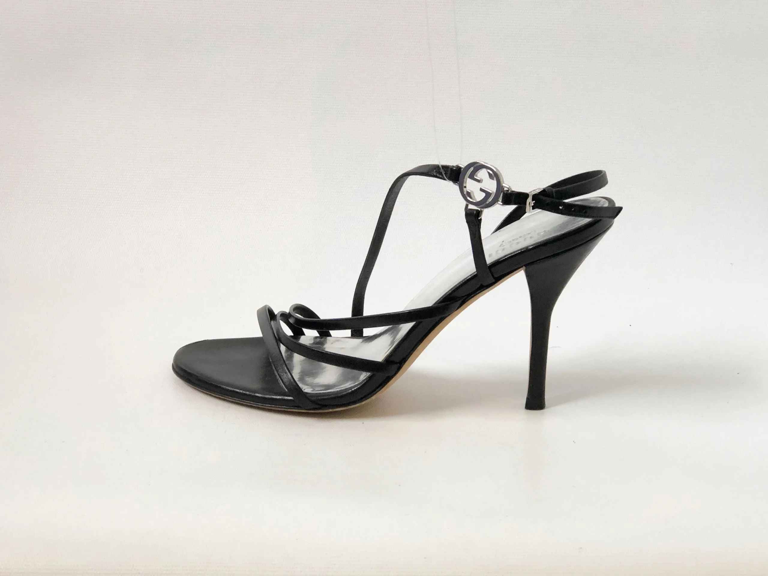 Gucci Strappy High-Heel Sandal Size 37.5 It (7.5 Us)