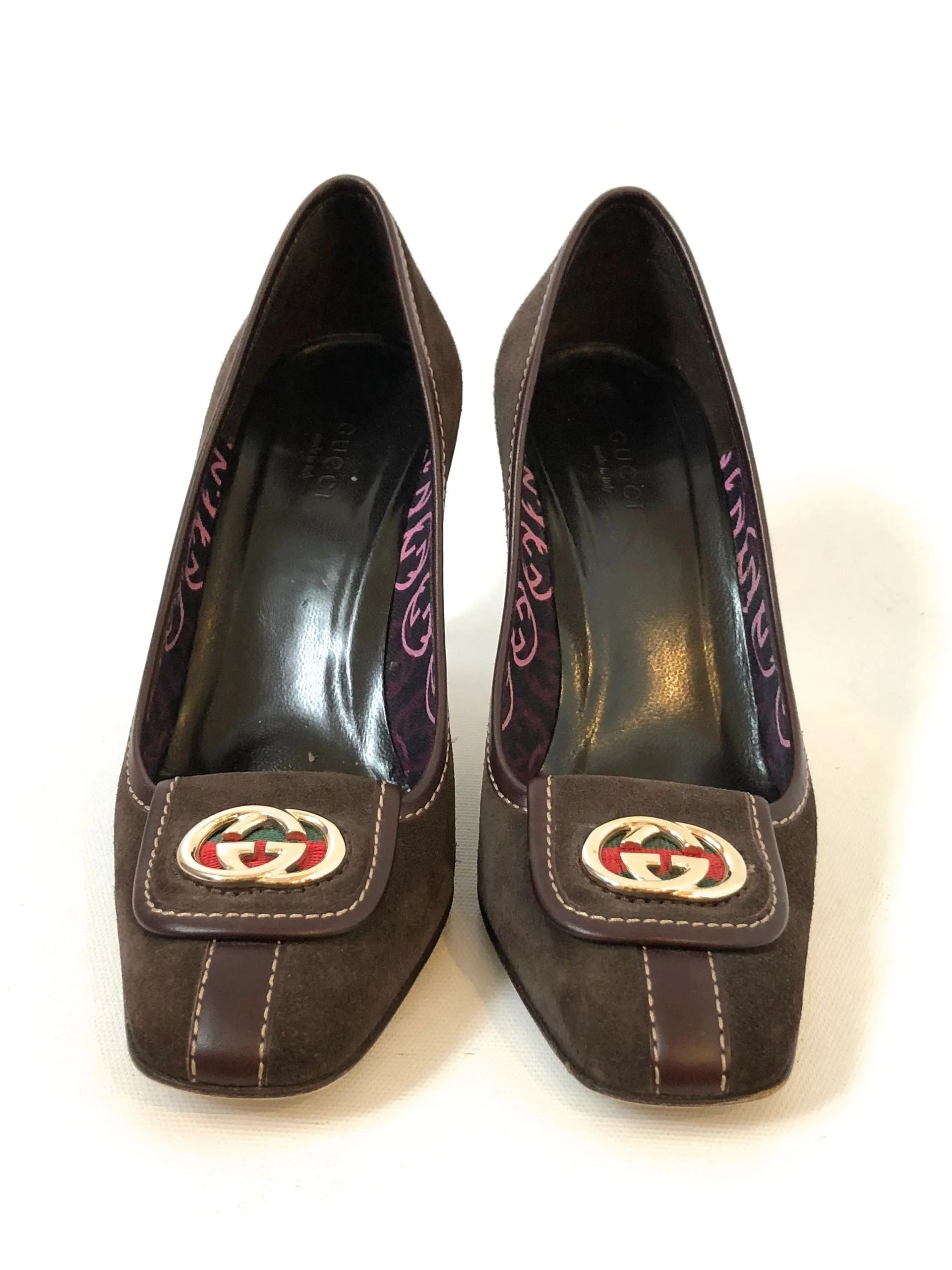 Gucci Suede Web Pump Size 7 B Us