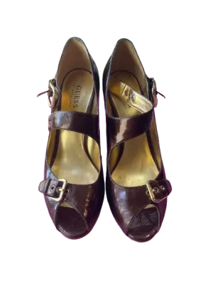 GUESS Cabana Crystal Brown Heels