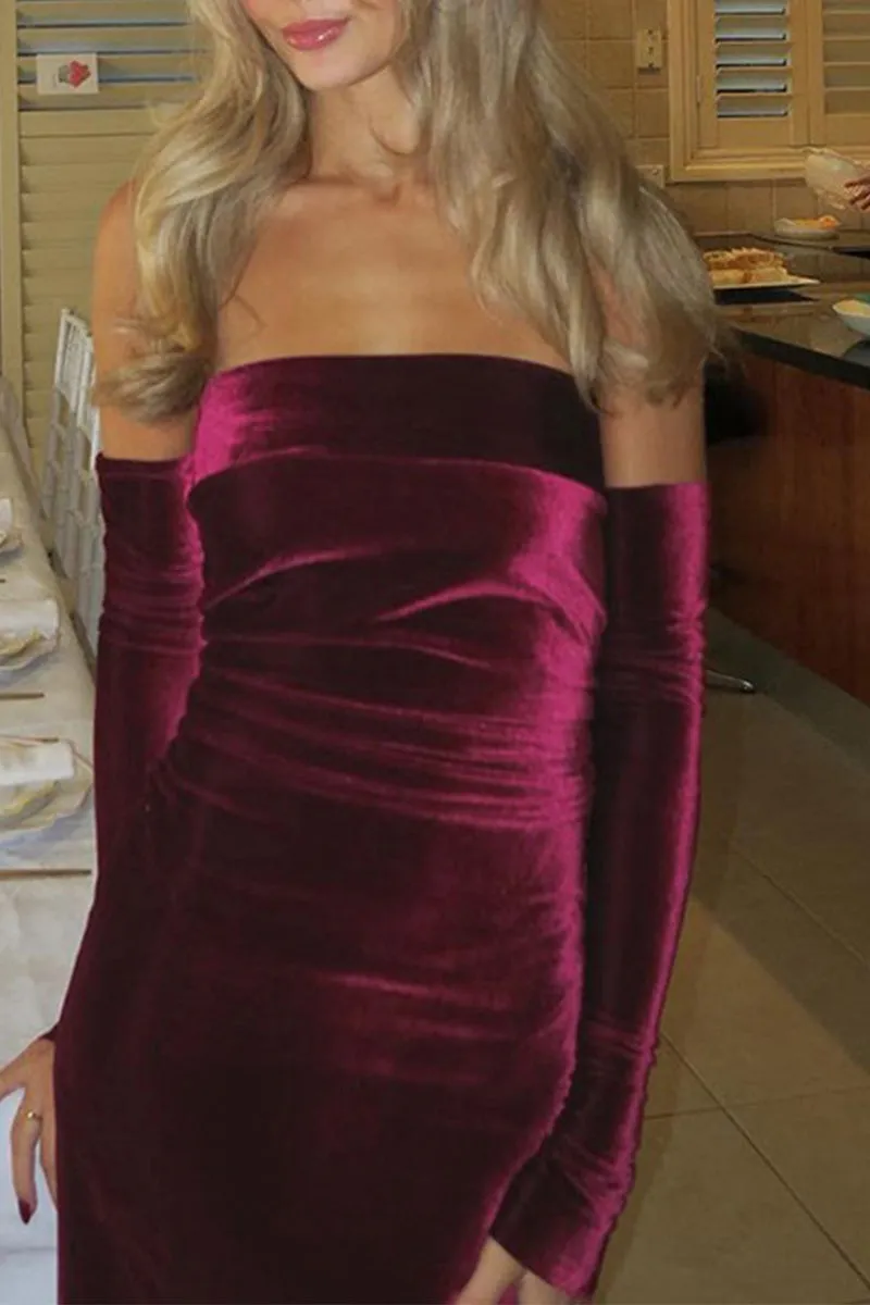 HBS1362 Velvet Vixen Off-Shoulder Dress
