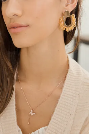 Horse Shoe Cut Out Beaded Earrings