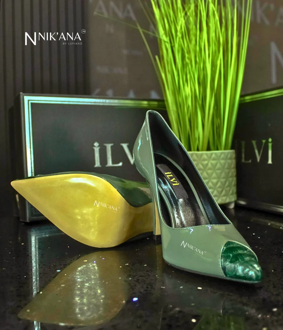 iLVi041-High Heels: Green