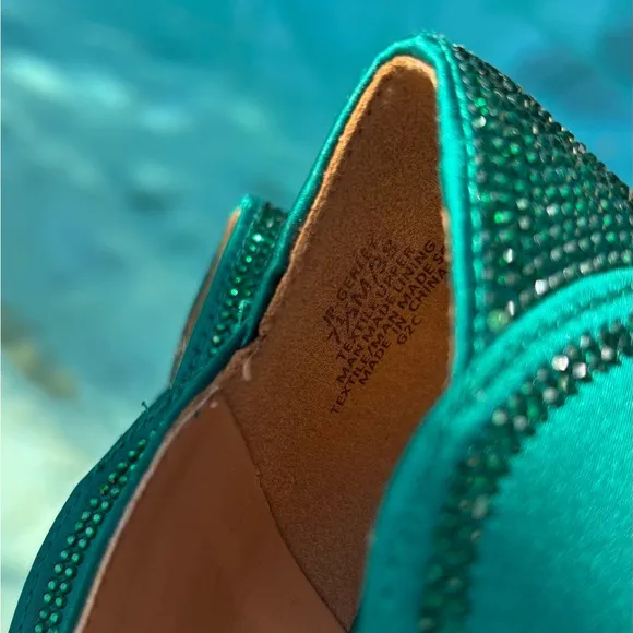 Jessica Simpson Emerald Green Satin Heels