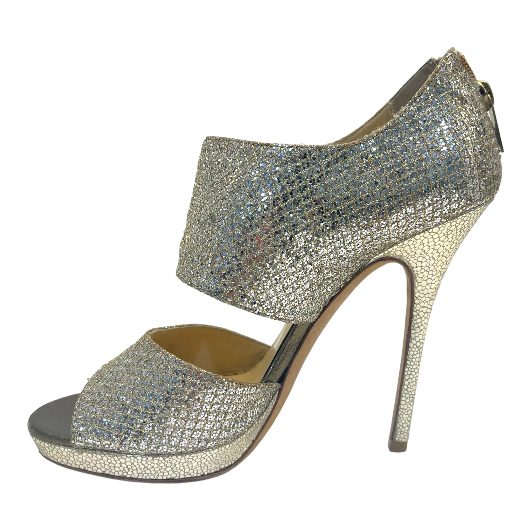 Jimmy Choo Course Glitter Private Platform Sandals Size EU 38.5
