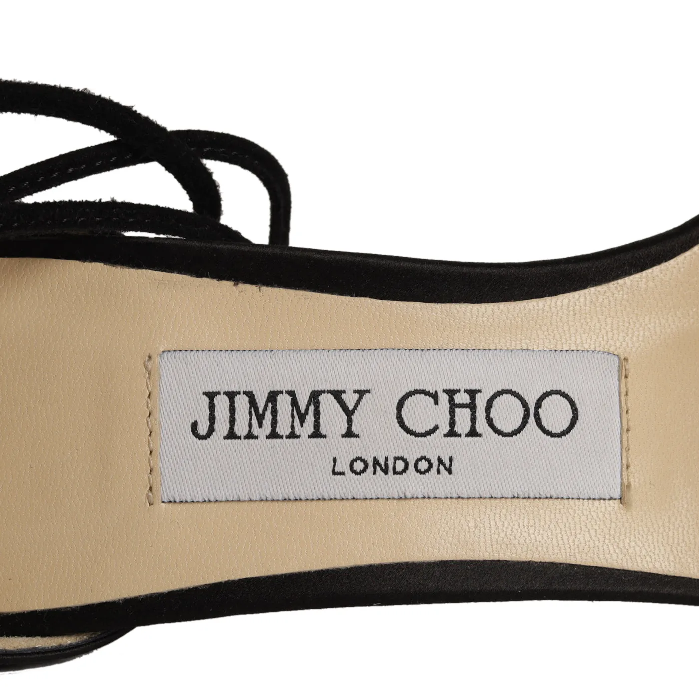 Jimmy Choo 'Reign' 100 Crystal Embellished Satin Slingback Sandals Size 35