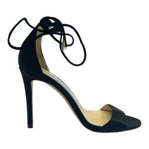Jimmy Choo 'Reign' 100 Crystal Embellished Satin Slingback Sandals Size 35
