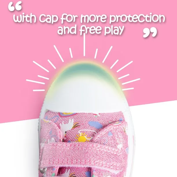 K KomForme Casual Kids Canvas Shoes Pink Unicorn Size 4-12 (Toddler Girl)