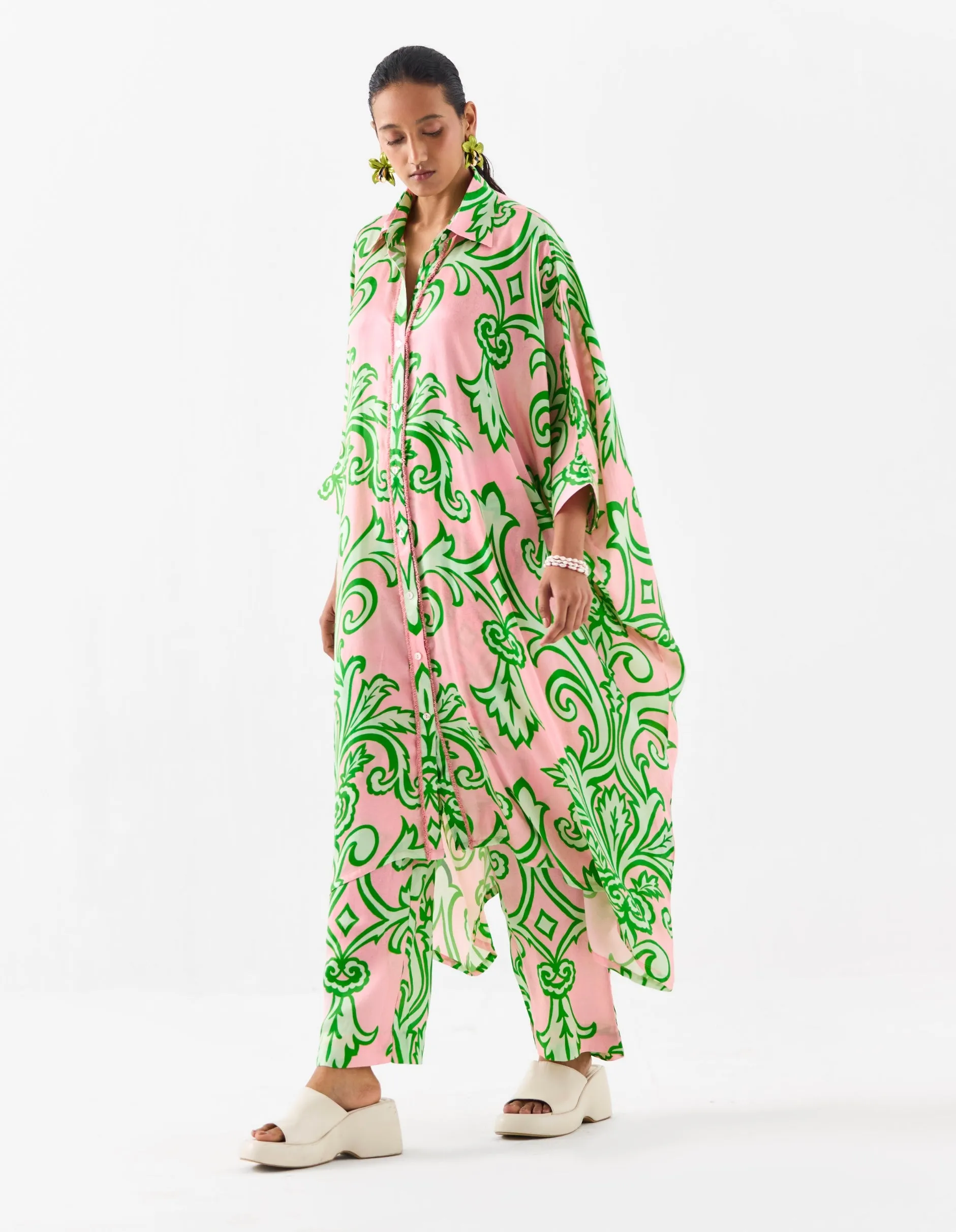 La paz front button kimono kurta and pants
