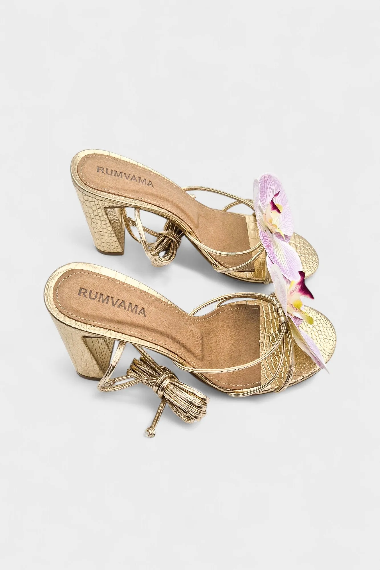 Lavender Orchid Gold Heels