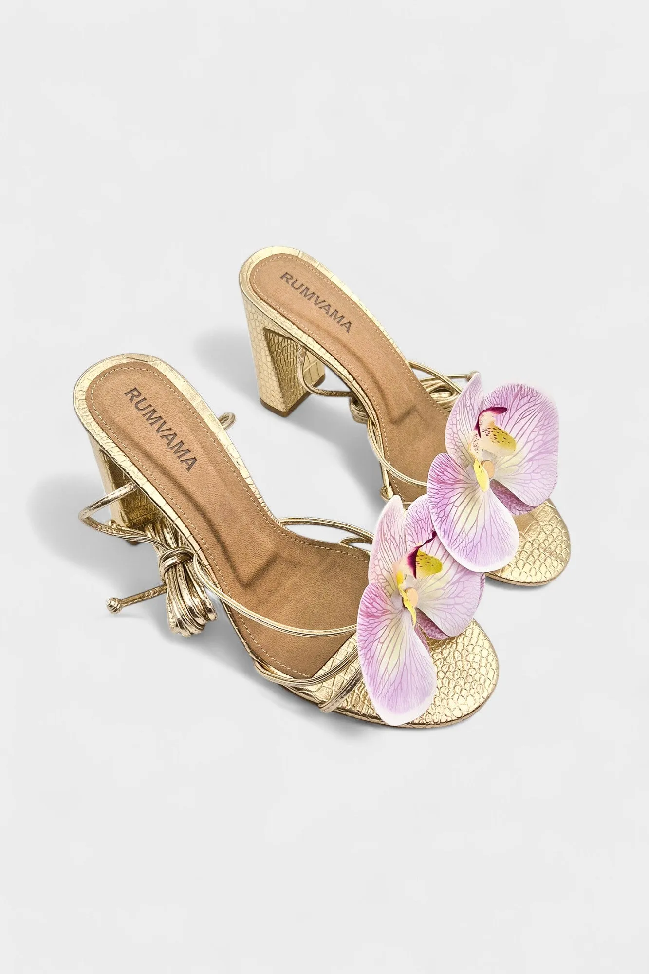 Lavender Orchid Gold Heels
