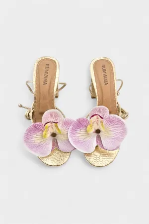 Lavender Orchid Gold Heels