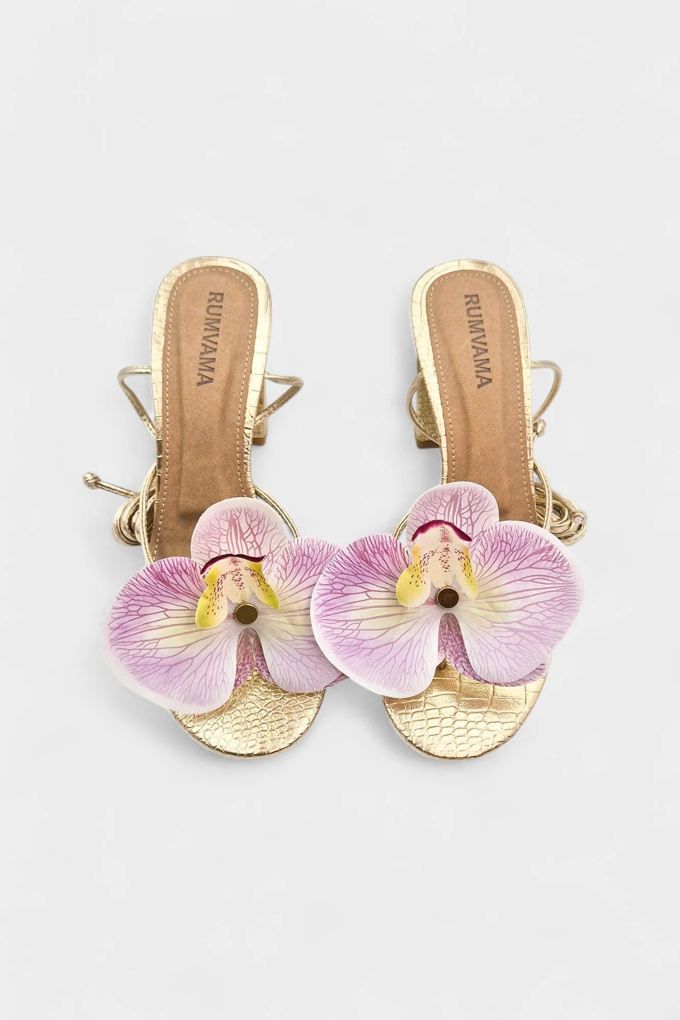 Lavender Orchid Gold Heels