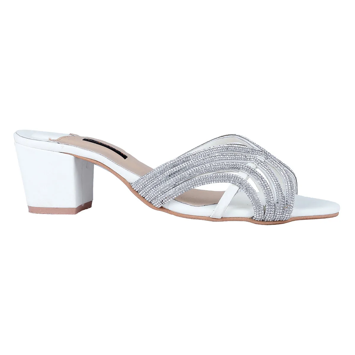 Leena Block Heels - White - Block Heels by L'amour