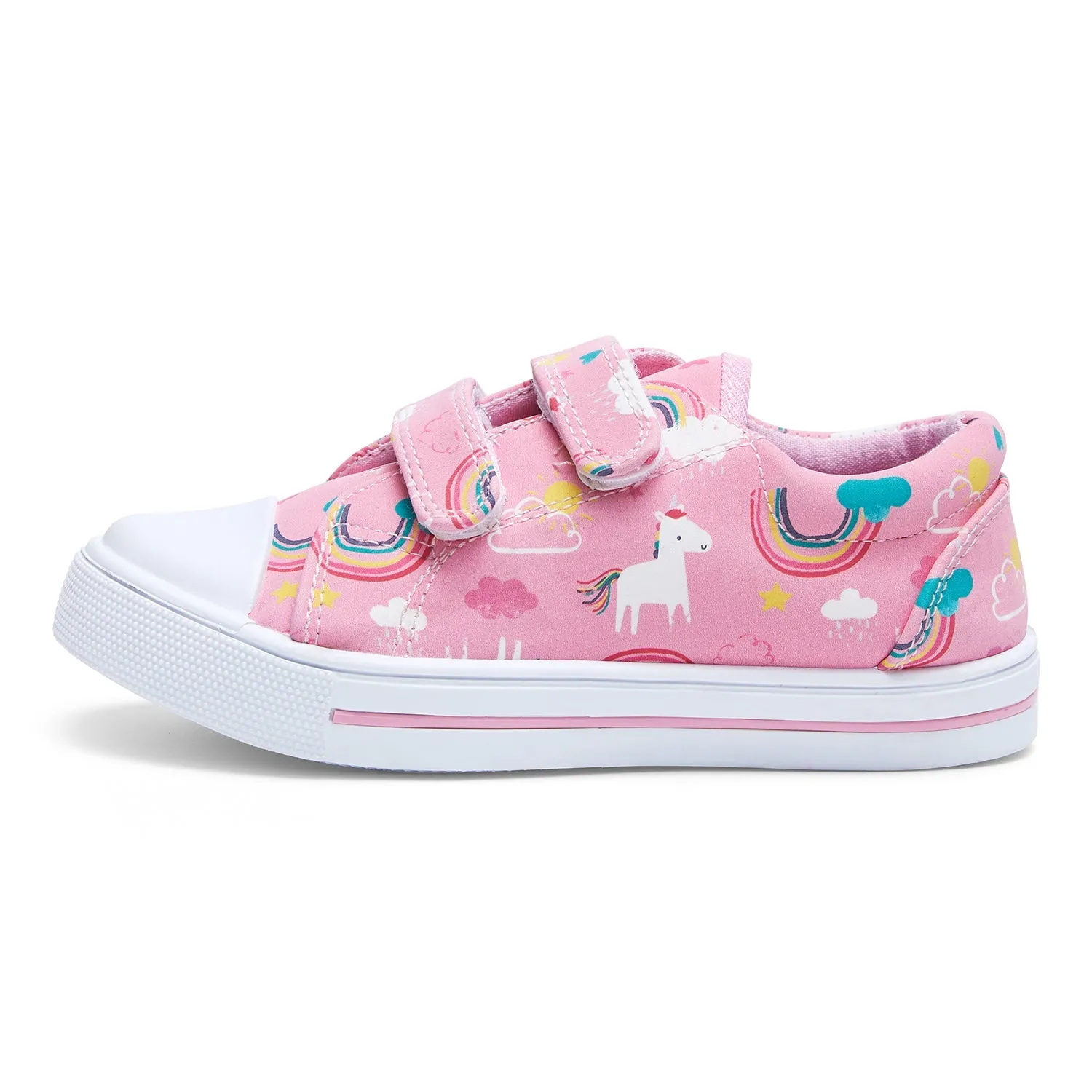 Light Pink Rainbow Unicorn Velcro Sneakers