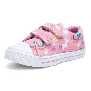 Light Pink Rainbow Unicorn Velcro Sneakers