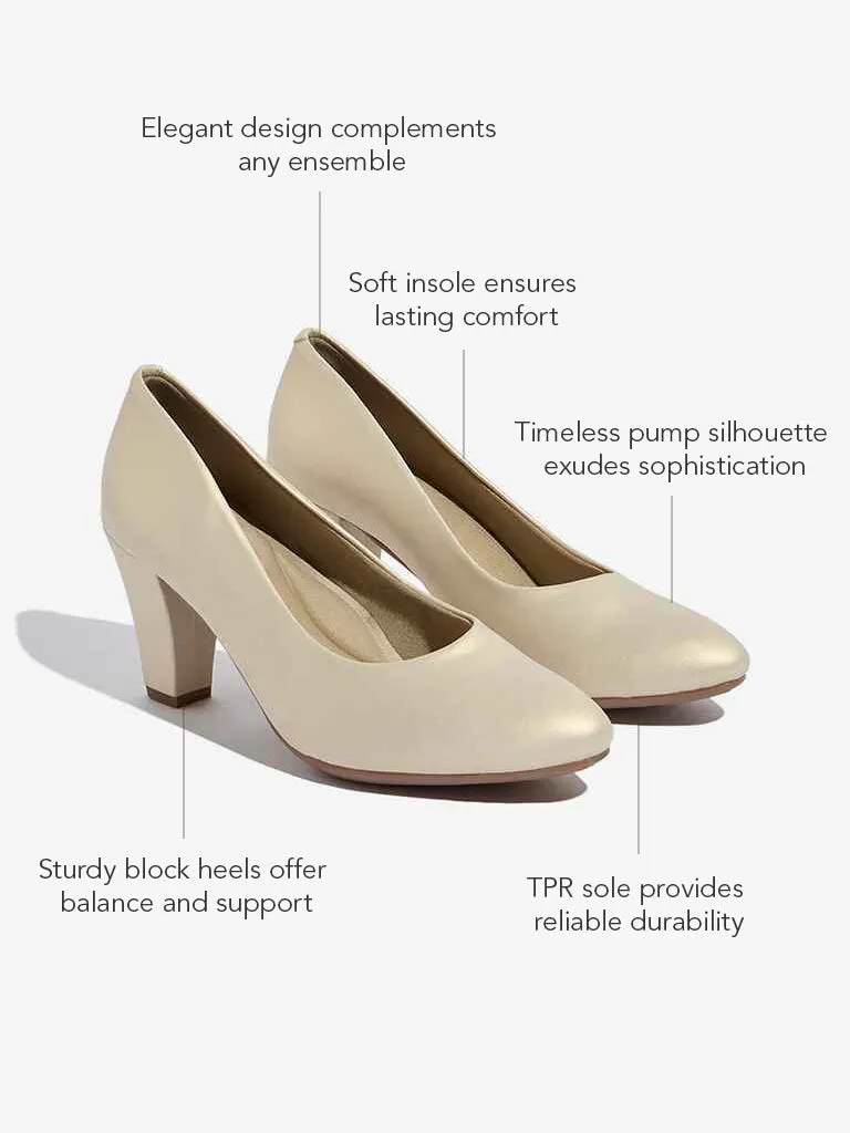 LUNA BLU Light Gold Pump Shoes